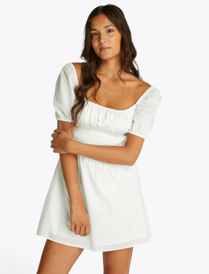 Tommy Jeans Tjw Cotton Voile Mini Dress Ext - White - XS