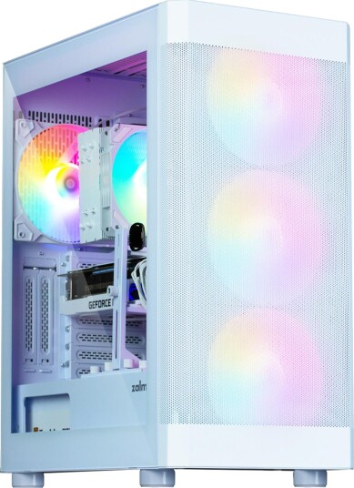 Zalman i4 TG Herdet glass 4x RGB-vifter Hvit