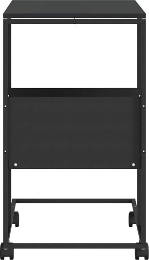 vidaXL Sidebord med hjul svart 55x36x63,5 cm konstruert tre