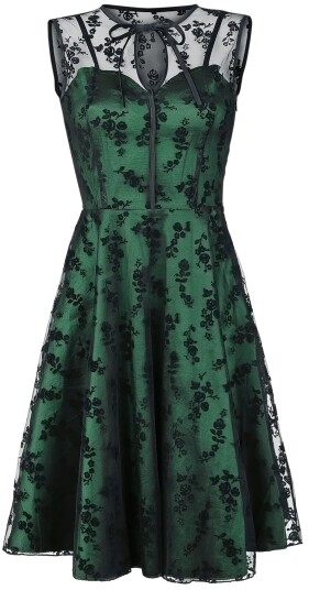 Voodoo Vixen Rockabilly Middellang kjole Emerald S til 4XL Damer grønn Voodoo Vixen Rockabilly Middellang kjole Emerald S til 4XL Damer grønn