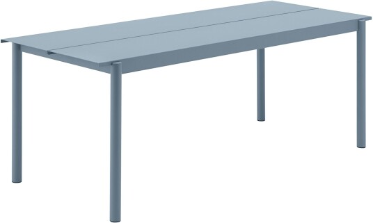 Muuto Linear Steel Table 200 Cm Pale Blue Utendørs Spisebord Thomas Bentzen Blå Metall Muuto Linear Steel Table 200 Cm Pale Blue Utendørs Spisebord Thomas Bentzen Blå Metall