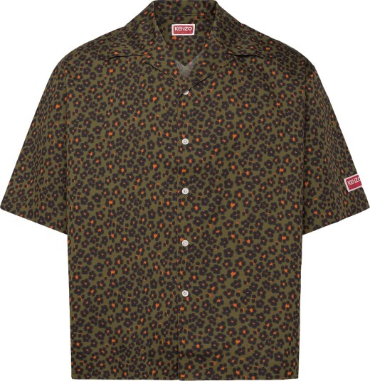 KENZO Chemise Mc Hana Leo Short Sleeve Shirt   KHAKI/   M