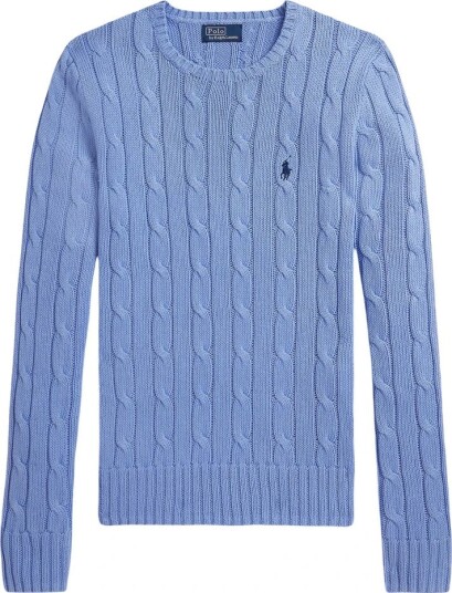 Polo Ralph Lauren Cable-Knit Cotton Crewneck Sweater - Blue - XS