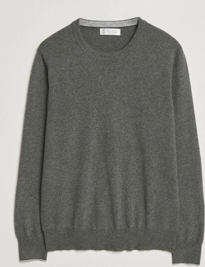 Brunello Cucinelli 2 Ply Cashmere Pullover Forest Green
