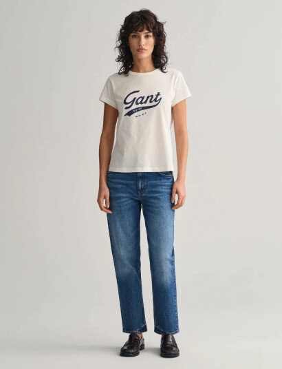 GANT Straight Cropped Jeans - Blue - 26