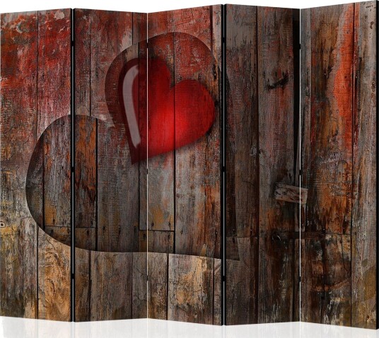 Romdeler - Heart on wooden background II 225x172 - Artgeist sp. z o. o.