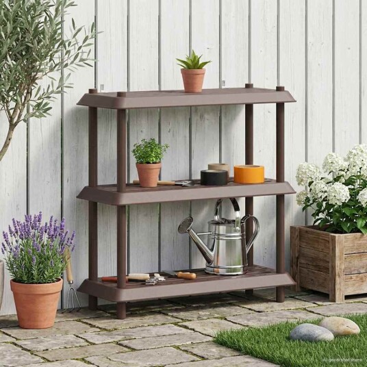 vidaXL Hyllesystem 3 nivåer 100 x 40 x 96 cm PP Brun