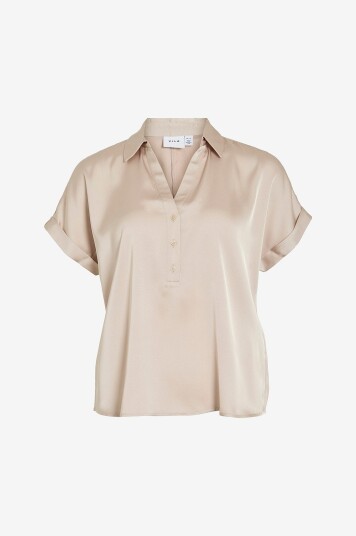Vila Bluse viEenna Ravenna S/S Grå Vila Bluse viEenna Ravenna S/S Grå
