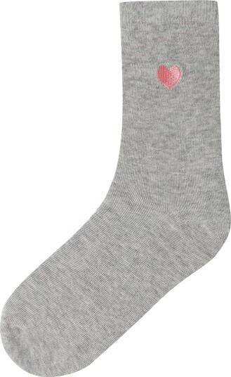 Name It Sokker NkfLisok Grey Melange/Brodér Heart Name It 31/33 Sokker Grå 31 33