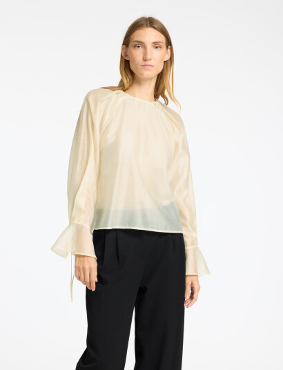 Selected Slfiris Ls O-Neck Top - Cream - 34