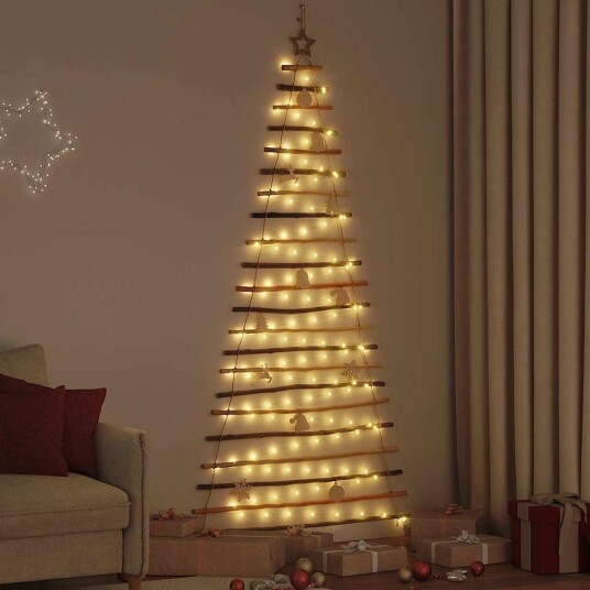 Juletre med 130 LED Naturlig 210 cm heltre ask