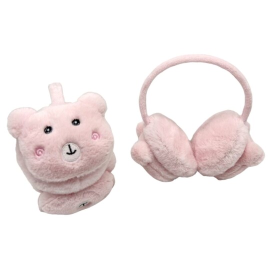 Ørevarmer Rosa Bamse