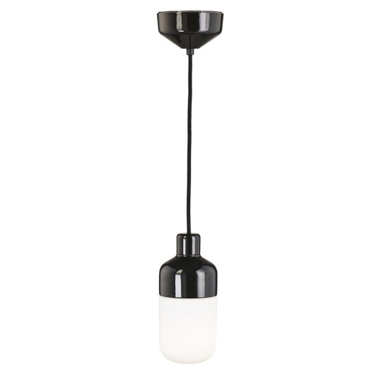 Ifø Electric Ohm Pendel 100/215 - Svart/Opal glass