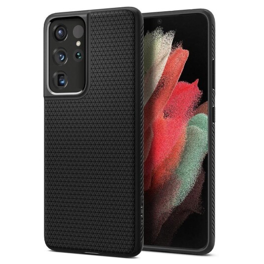 Spigen Liquid Air Mobildeksel til Samsung Galaxy S21 Ultra - Sort