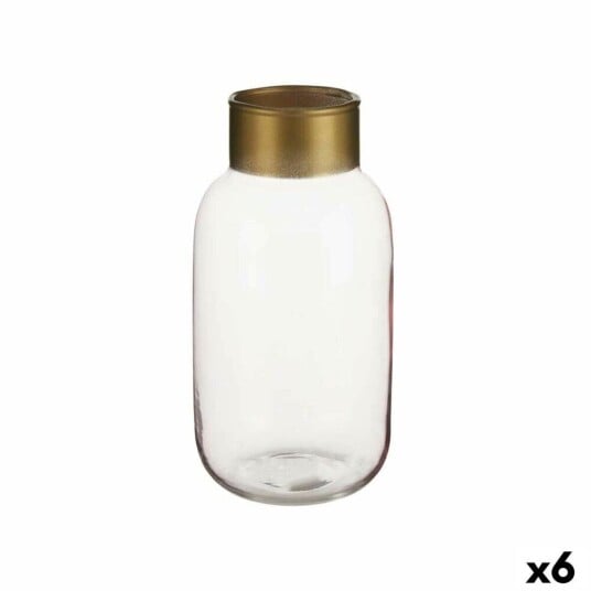 Gift Decor Vase Rosa Gyllen Glass 11,5 X 24 X 11,5 Cm (6 Enheter)