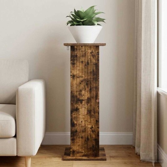 vidaXL Planteholder Røkt Eik 30,5 x 30 x 80,5 cm Konstruert tre