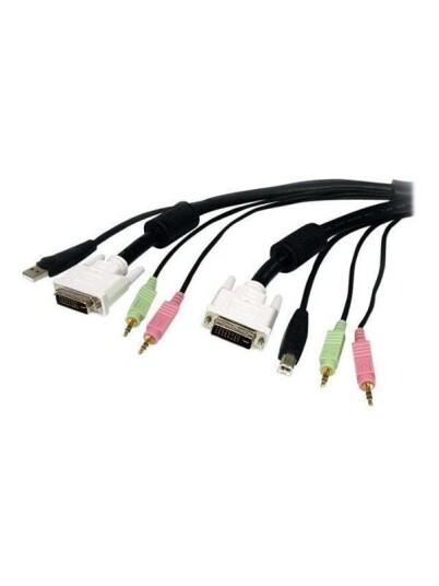StarTech.com 4-in-1 USB DVI KVM Cable with Audio and Microphone - keyboard / video / mouse / audio extension cable StarTech.com 4-in-1 USB DVI KVM Cable with Audio and Microphone - keyboard / video / mouse / audio extension cable