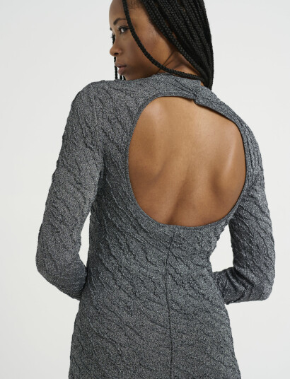 Gestuz Pillagz Long Dress - Grey - L Gestuz Pillagz Long Dress - Grey - L