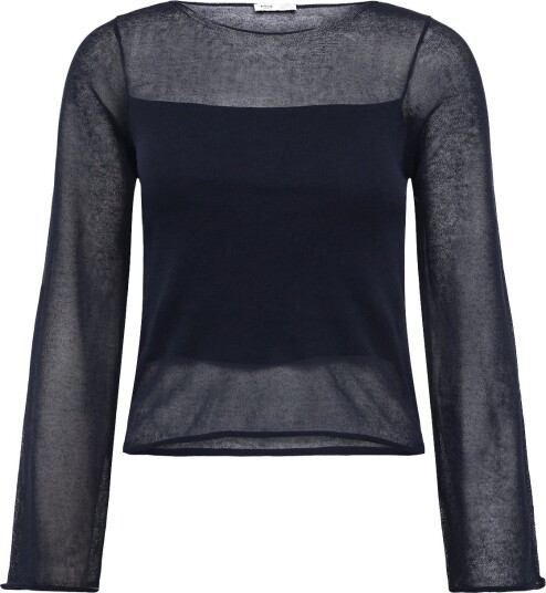 Mango Semi Transparent Cotton Jumper Navy XXS