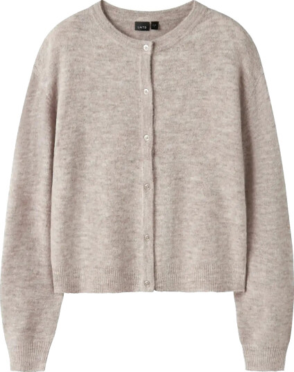 LMTD Nlflodet Ls Short Knit Cardigan Noos Beige 122-128