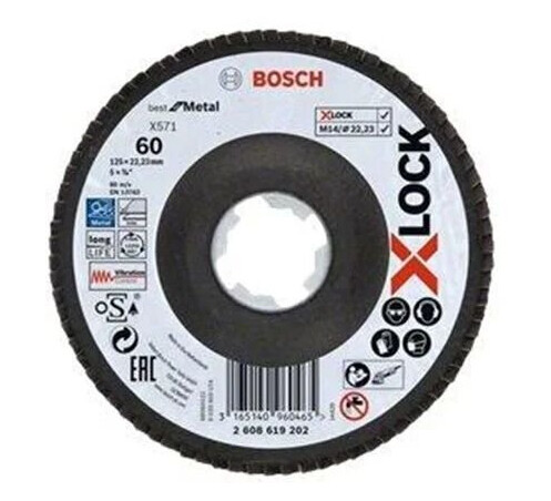 Bosch X-LOCK Klaffplate for Metall 125 mm Grovkorn 60