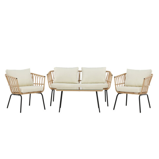 Venture Design Ortigia sofagruppe Gjennomsiktig 2 seters sofa 2 lenestoler & bord 95 x 50 cm Gjennomsiktig
