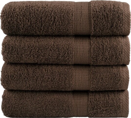 vidaXL Premium håndklær SOLUND 4 stk brun 50x100 cm 600gsm vidaXL Premium håndklær SOLUND 4 stk brun 50x100 cm 600gsm