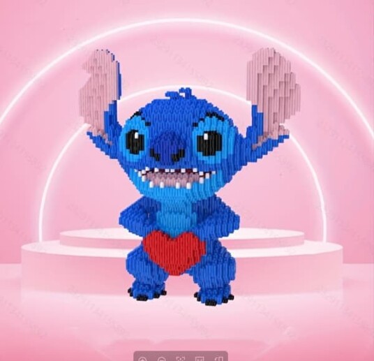 Byggesett Stitch & Angel Figur | Fin leke for samlere og Disney-elskere | Kreativt puslespill