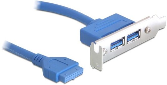 Delock 2xUSB 3.0 A Intern Kabel 0,4m Blå - Hunkjønn til Hunkjønn Delock 2xUSB 3.0 A Intern Kabel 0,4m Blå - Hunkjønn til Hunkjønn