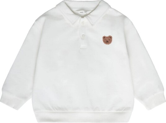 Mango Relaxed Fit Polo Sweatshirt   WHITE   116