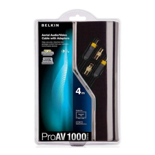 Belkin ProAV 1000 Aerial Audio/Video Cable with Adapters - Kabelsett - 4 m - svart Belkin ProAV 1000 Aerial Audio/Video Cable with Adapters - Kabelsett - 4 m - svart
