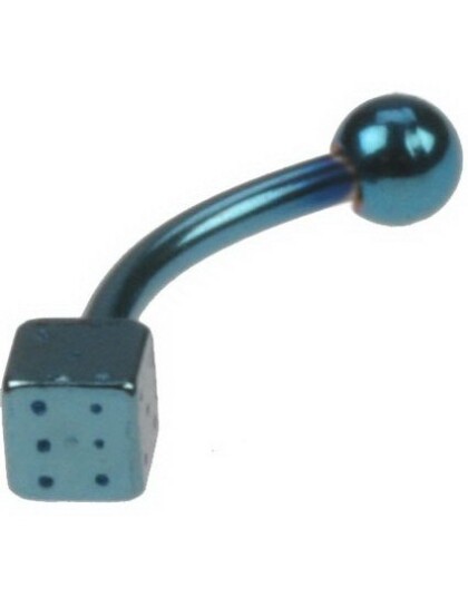 Utgått Banan With Dice & Ball 12 x 8 mm Blå Øyenbrynspiercing