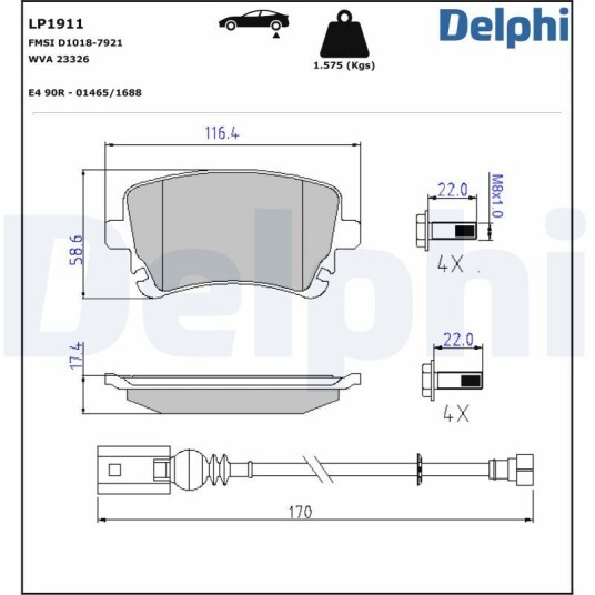 Bremseklosser DELPHI LP1911 Bremseklosser DELPHI LP1911