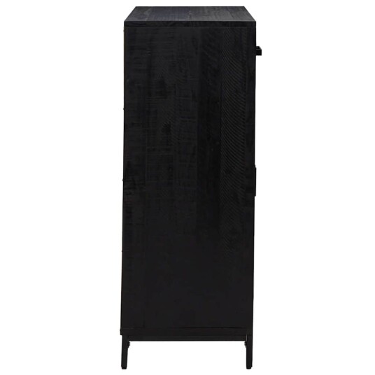 vidaXL Skoskap svart 75x40x110 cm resirkulert heltre furu