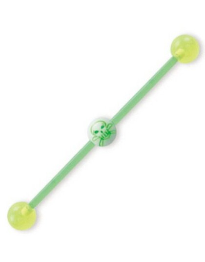 Hated Skull Grønn Ørebarbell