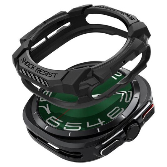 Samsung Galaxy Watch Ultra Spigen Rugged Armor TPU-deksel - 47mm - Svart Samsung Galaxy Watch Ultra Spigen Rugged Armor TPU-deksel - 47mm - Svart