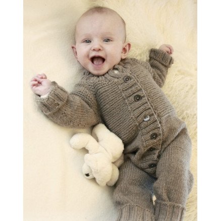 Happy Days by DROPS Design Baby Drakt Strikkeoppskrift str 1 mdr 4 år