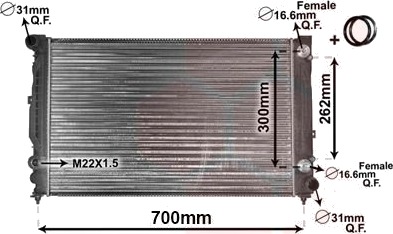 VAN WEZEL 03002125 Radiator motorkjøling