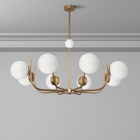 Maytoni Pendellampe i glass Rendez-vous, dimbar, Messing / gull, Stue / spisestue, Metall