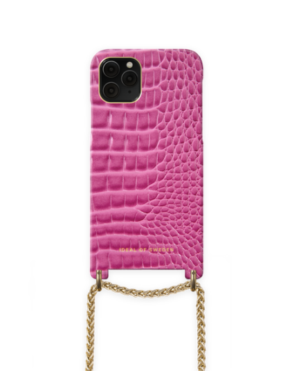 iDeal of Sweden Lilou Necklace Case Fuchsia Croc Iphone 11p/xs/x