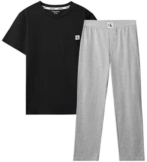 Calvin Klein Knit Pj Set (Ss+Pant) Black 152 164