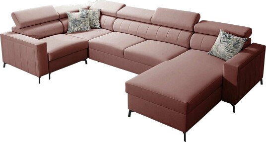 Galbally 4 sits Hörnbäddsoffa Pink