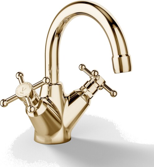 Hassel & Teudt HHV102 Servantarmatur Med Ø112mm Svingtut Polert Messing Naturfarget Hassel & Teudt HHV102 Servantarmatur Med Ø112mm Svingtut Polert Messing Naturfarget