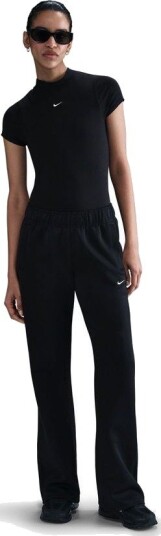Nike Treningsbukser Nsw Windrunner Mid rise Slim Knit   Svart/hvit Kvinner størrelse Large
