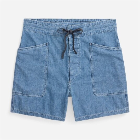 Rrl Cotton Linen Chambray Short Indigo Rinse