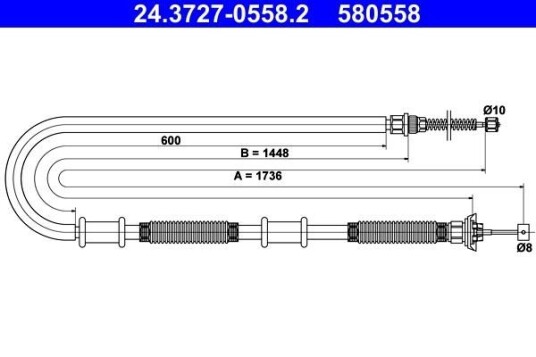 Tautrekk, håndbremse ATE 24.3727-0558.2