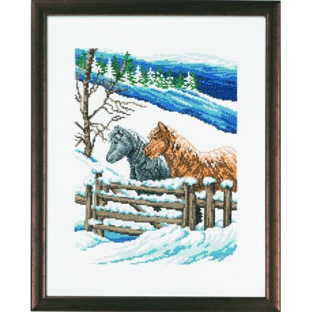 Permin Broderisett Bilde vinterbrett 29x37cm