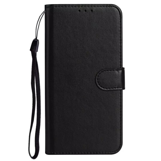 INCOVER Sony Xperia 10 V Lær Flip Deksel m. Lommebok og Stropp - Svart