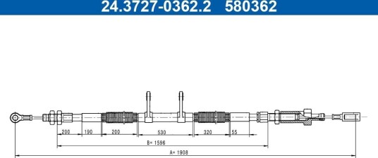 Tautrekk, håndbremse ATE 24.3727-0362.2