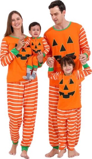 Halloween Matchende Familiepysjamas med Gresskarmotiv